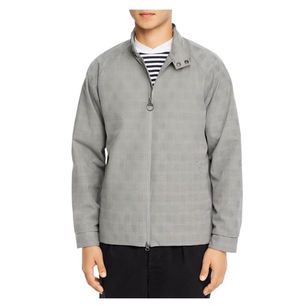 BARBOUR Mens Brigard Gray Houndstooth Zip Up Jacket M